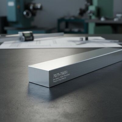 7075-T651 Barras de alumínio de alta resistência de grau aeroespacial para engenharia de precisão