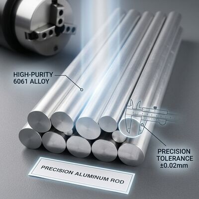 6262-T9 Barras redondas de alumínio anodizável sem corte ligas de Al-Mg-Si para acessórios hidráulicos fixações hardware marítimo